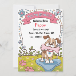 Invitación a la celebración de la adopción mascota