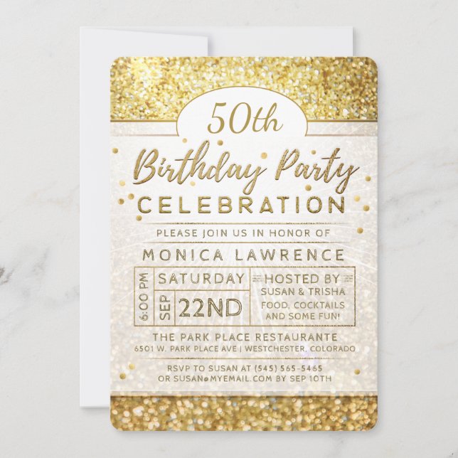 Invitación a la celebración de la fiesta de cumple (Anverso)