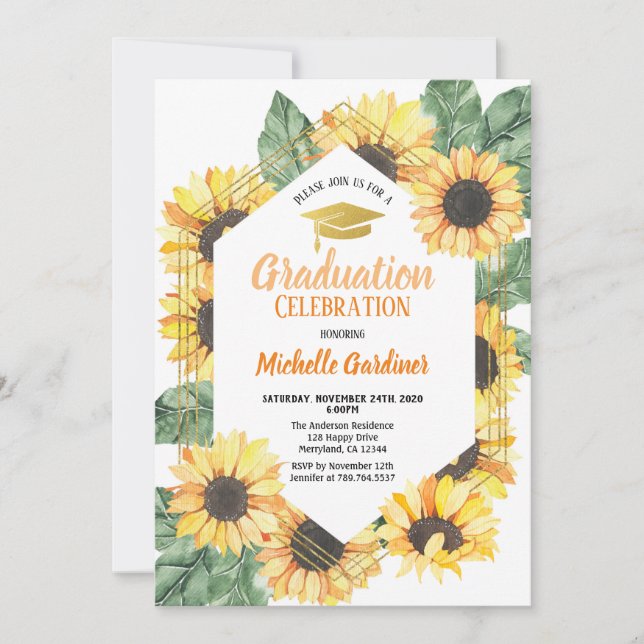 Invitación a la celebración de la fiesta de gradua (Anverso)