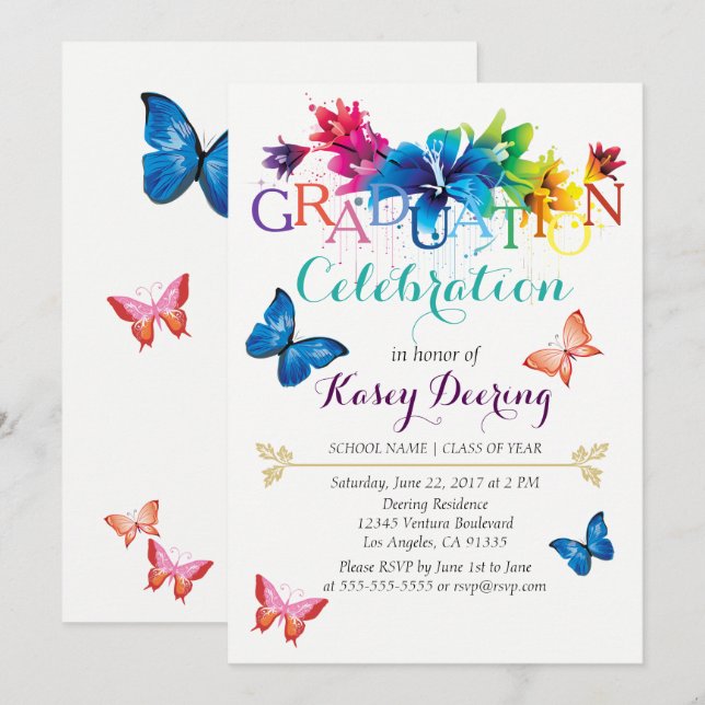 Invitación a la celebración de la graduación de la (Anverso / Reverso)