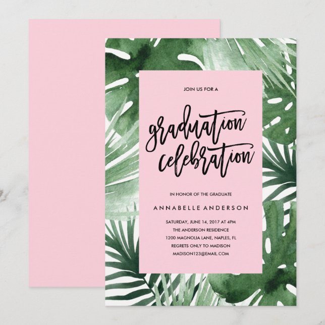 Invitación a la celebración de la graduación de lo (Anverso / Reverso)