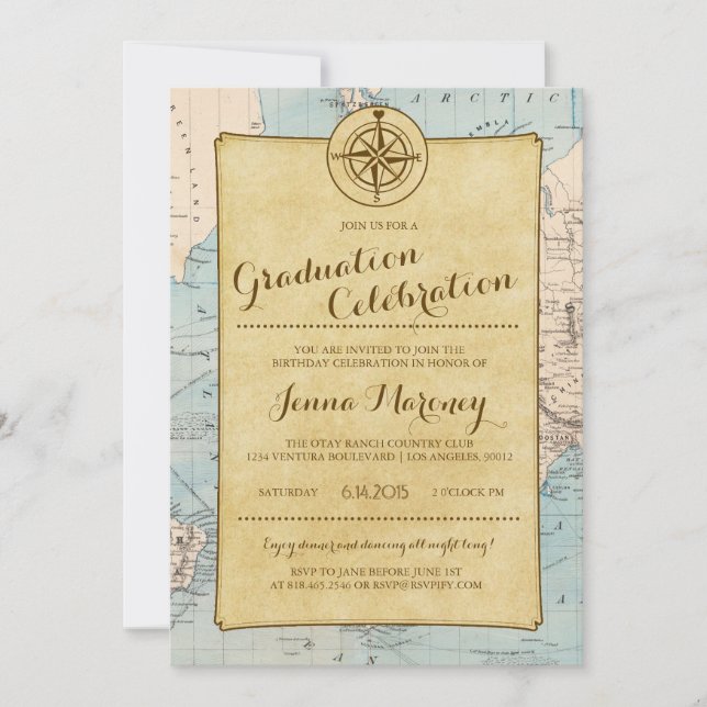 Invitación a la celebración de la graduación del m (Anverso)