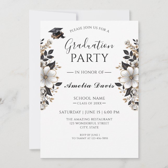 Invitación a la celebración de la graduación en ne (Anverso)