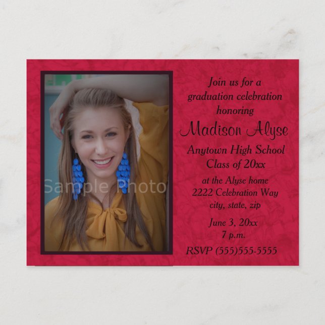 Invitación a la celebración de la graduación fotog (Anverso)