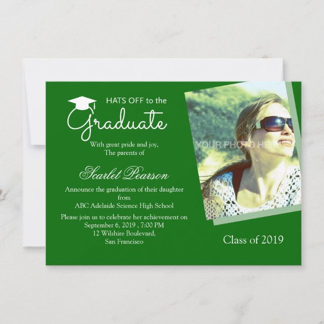 Invitación a la celebración de la graduación verde (Anverso)