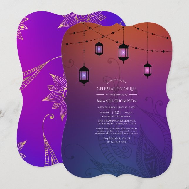 Invitación a la celebración de la vida en Bollywoo (Anverso / Reverso)