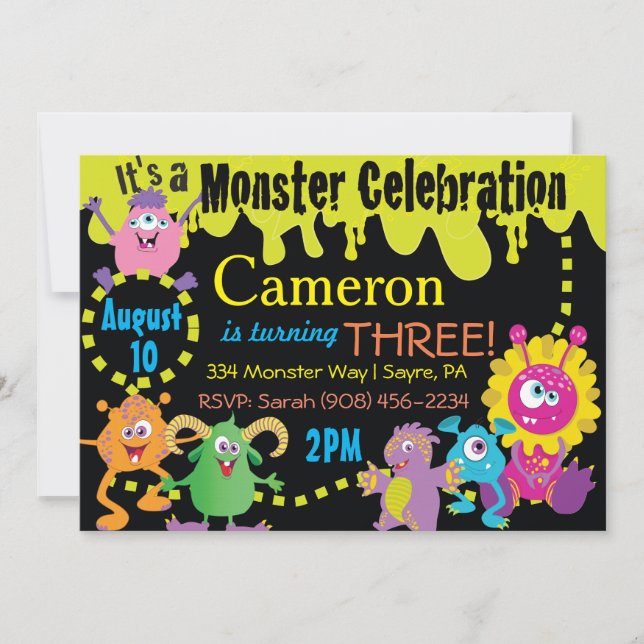 Invitación a la celebración de los monstruos (Anverso)