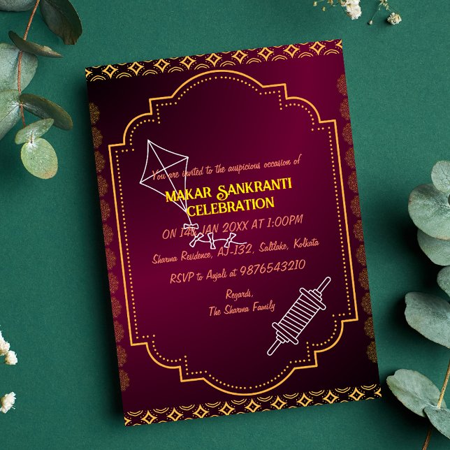 Invitación a la celebración de Makar Sankranti (Subido por el creador)