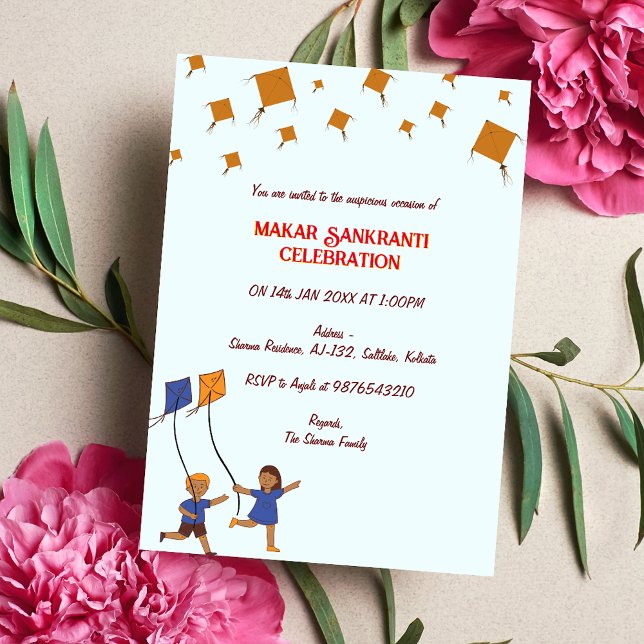 Invitación a la celebración de Makar Sankranti (Subido por el creador)
