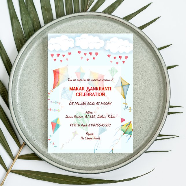 Invitación a la celebración de Makar Sankranti (Subido por el creador)