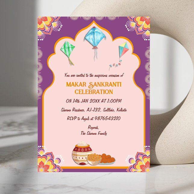 Invitación a la celebración de Makar Sankranti (Subido por el creador)