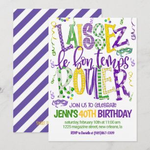 Invitación a la Celebración de Mardi Gras