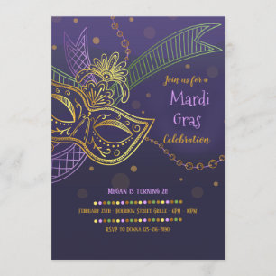 Invitación a la Celebración de Mardi Gras