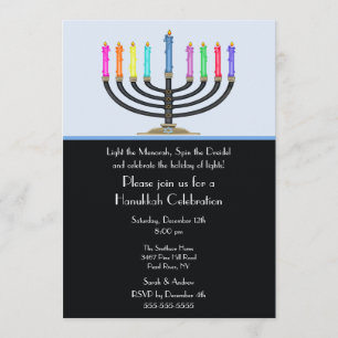 Invitación a la celebración de Menorah Hanukkah en