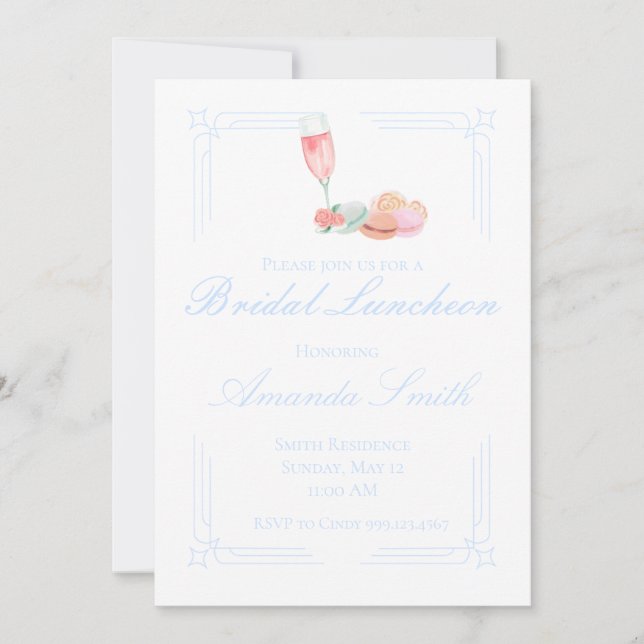 Invitación a la celebración de Novias Editables (Anverso)