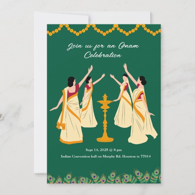 invitación a la celebración de onam (Anverso)