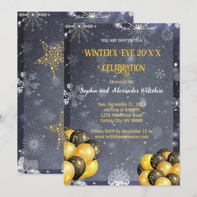 Invitación a la celebración de oro y negro en vísp (Anverso / Reverso)