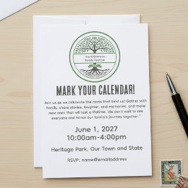 Invitación a la celebración de raíces de árbol fam