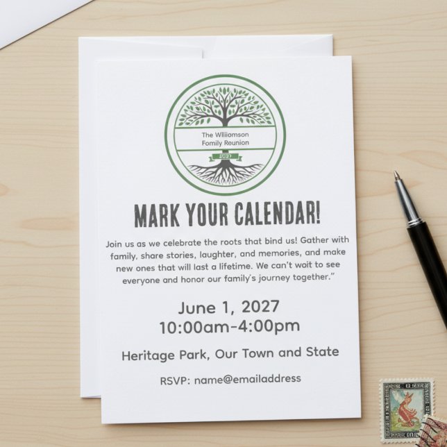 Invitación a la celebración de raíces de árbol fam (Family Reunion invitation)