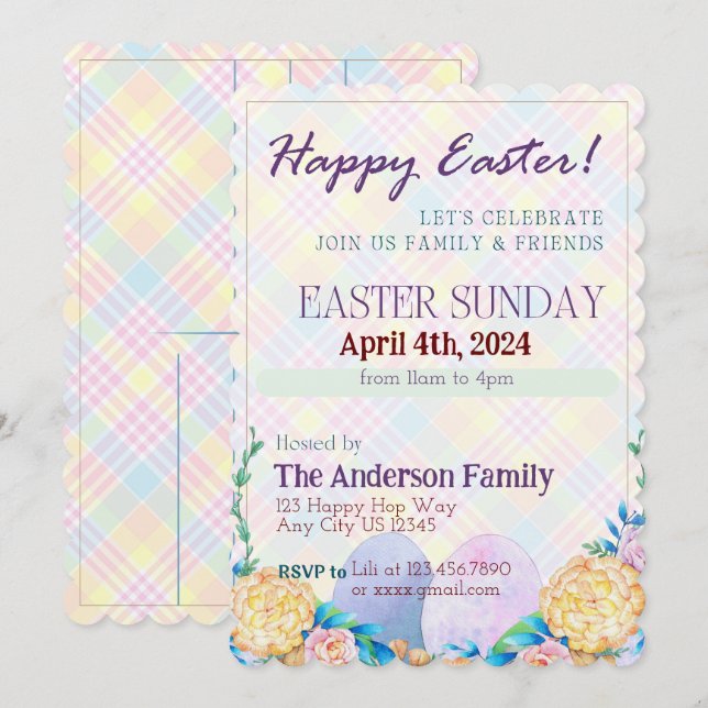 Invitación a la celebración de Semana Santa (Anverso / Reverso)