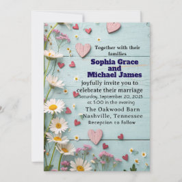 Invitación a la celebración de una boda de corazón