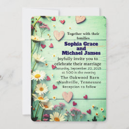 Invitación a la celebración de una boda de corazón