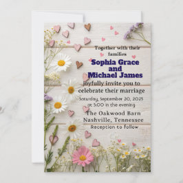 Invitación a la celebración de una boda de corazón