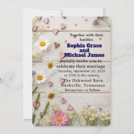 Invitación a la celebración de una boda de corazón