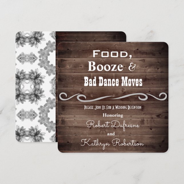 Invitación a la celebración de una boda divertida, (Anverso / Reverso)