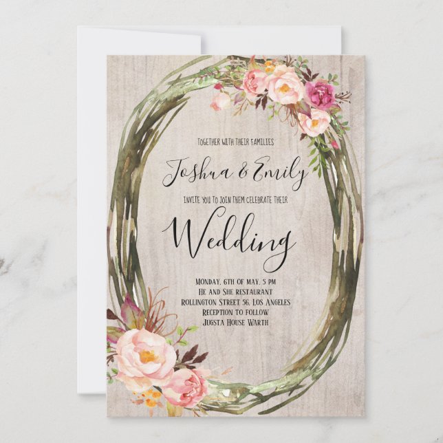 Invitación a la celebración de una boda peonista d (Anverso)