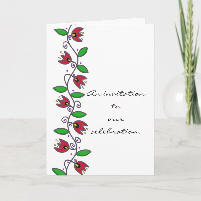 Invitación a la celebración de una Vine Wedding (Anverso)