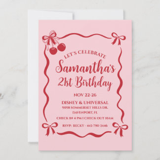 Invitación a la celebración del 21º cumpleaños e I