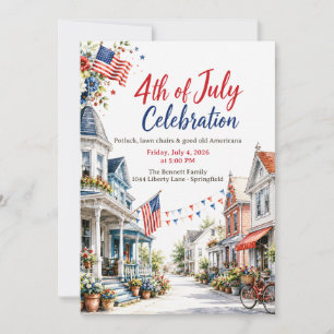 Invitación a la Celebración del 4 de Julio en un P