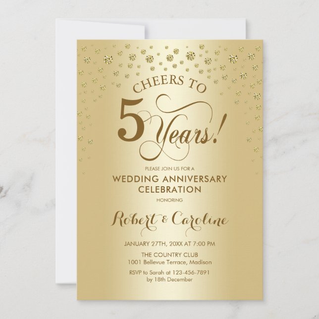 Invitación a la celebración del 5° aniversario del (Anverso)