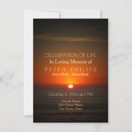 Invitación a la celebración del atardecer y el mar