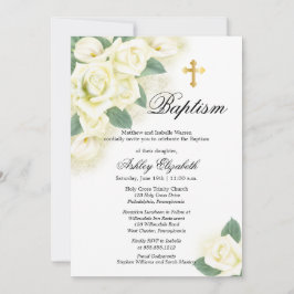 Invitación a la celebración del bautismo con flore