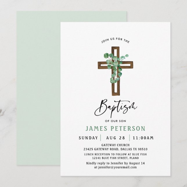 Invitación a la celebración del bautismo de los ni (Anverso / Reverso)