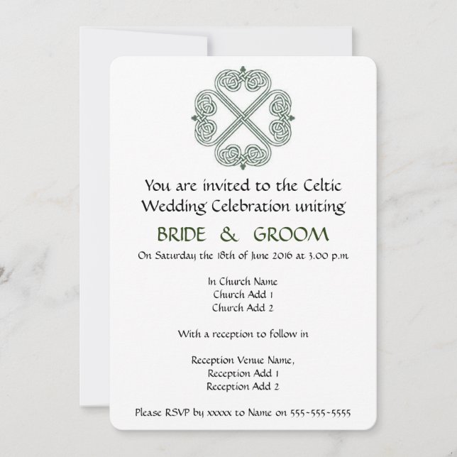 Invitación a la celebración del Boda celta (Anverso)