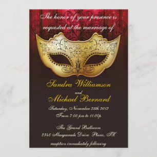Invitación a la celebración del Boda de la mascara