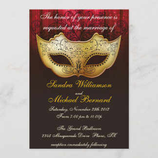 Invitación a la celebración del Boda de la mascara