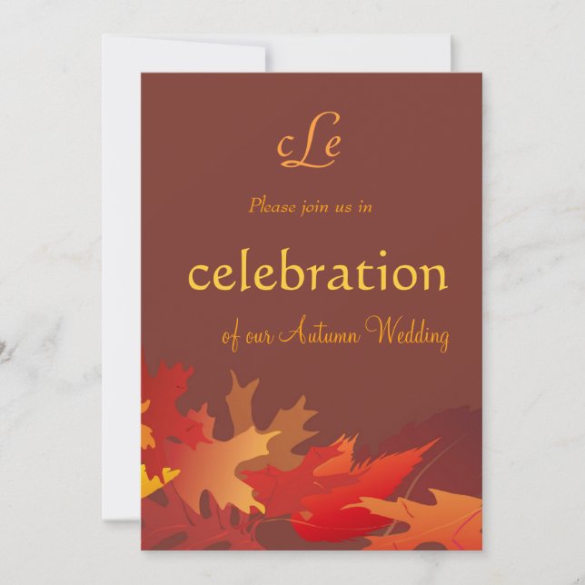 Invitación a la celebración del Boda de otoño (Anverso)