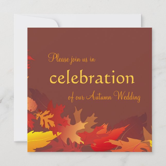 Invitación a la celebración del Boda de otoño (Anverso)