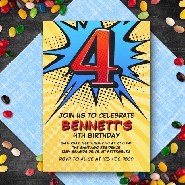 Invitación a la celebración del cuarto cumpleaños  (Subido por el creador)