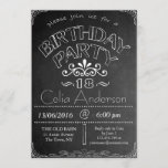 Invitación a la celebración del cumpleaños de Chal<br><div class="desc">Invitación a la celebración del cumpleaños del Fiesta de Chalkboard - todo el texto es editable según su ubicación, fecha, edad, nombre. Fácil de cambiar cualquier información, simplemente escriba nuevas palabras en los cuadros que se proporcionan. Texto editable: Celia Anderson por favor únanse a nosotros para un PARTIDO DE CUMPLEAÑOS...</div>