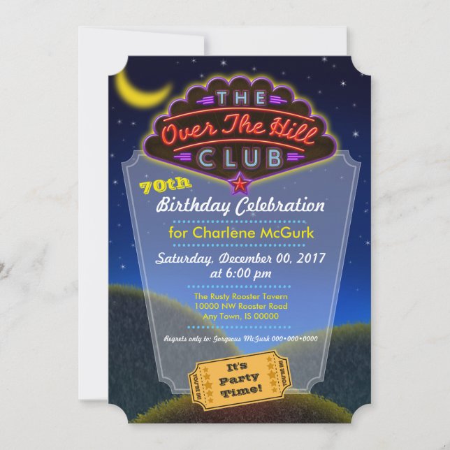 Invitación a la celebración del cumpleaños de Hill (Anverso)