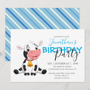 Invitación a la celebración del cumpleaños de Moo-