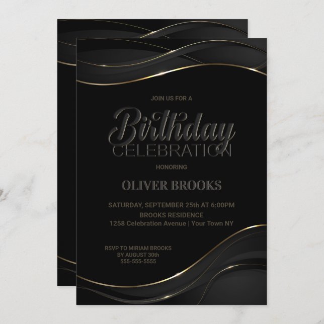 Invitación a la celebración del cumpleaños del oro (Anverso / Reverso)