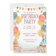 Invitación a la celebración del cumpleaños en colo