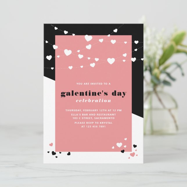 Invitación a la celebración del Día de Galentina M (Anverso de pie)