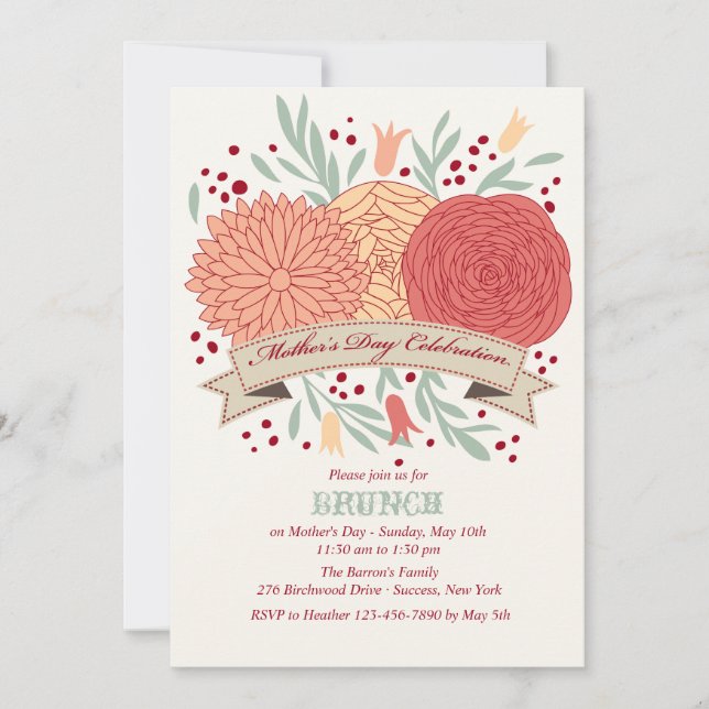 Invitación a la celebración del Día de la Madre (Anverso)